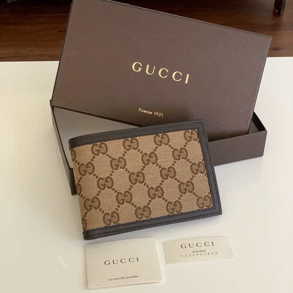 Gucci Other - NEW Gucci Canvas Wallet Men GG Bi-Fold